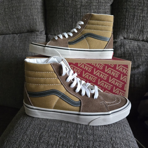 Vans Shoes - Vans Sk8 Hi Women Size 9 Suede Pop Brown Canvas 122025